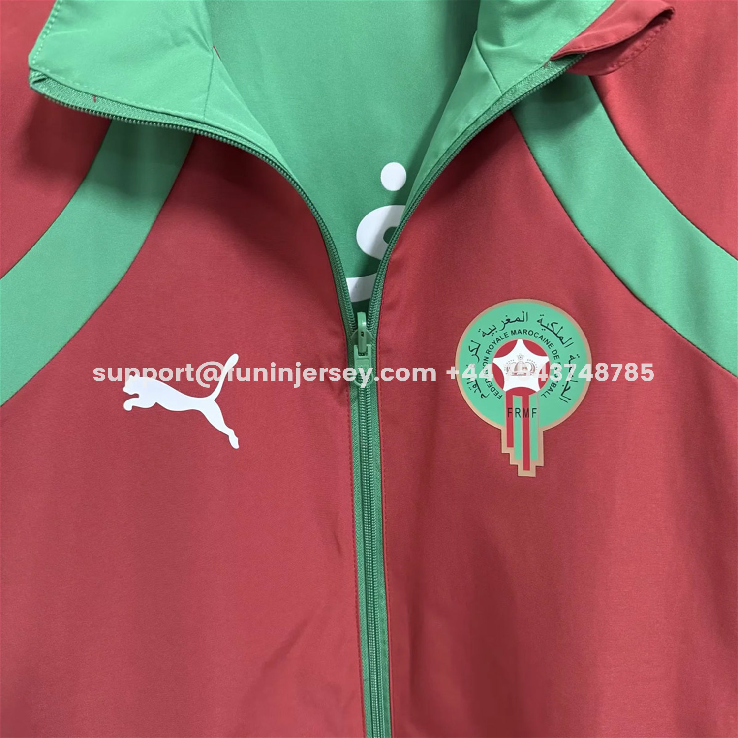 Funinjersey-Morocco 2026 Pre-Match Double Sided Reversible Windbreaker - Red