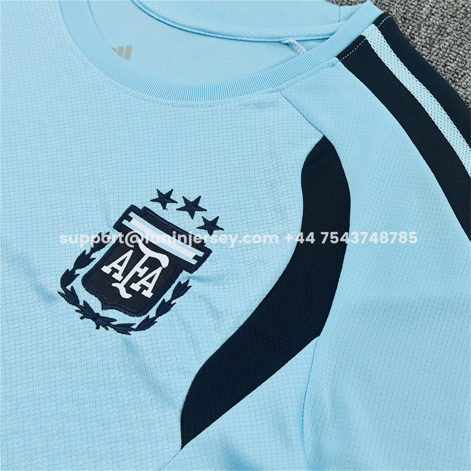 Funinjersey-Argentina 2026 Short-Sleeve Training Set - Light Blue Top & Dark Blue Pants