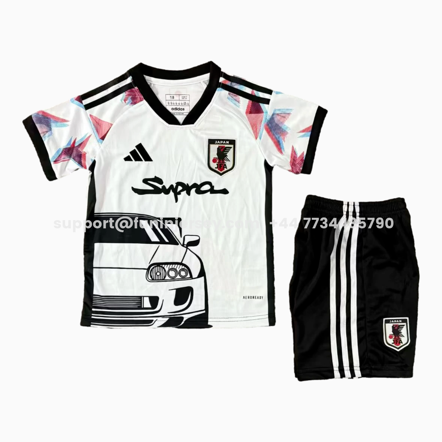 Funinjersey-Japan 25-26 Black Car White Special Kids Kit