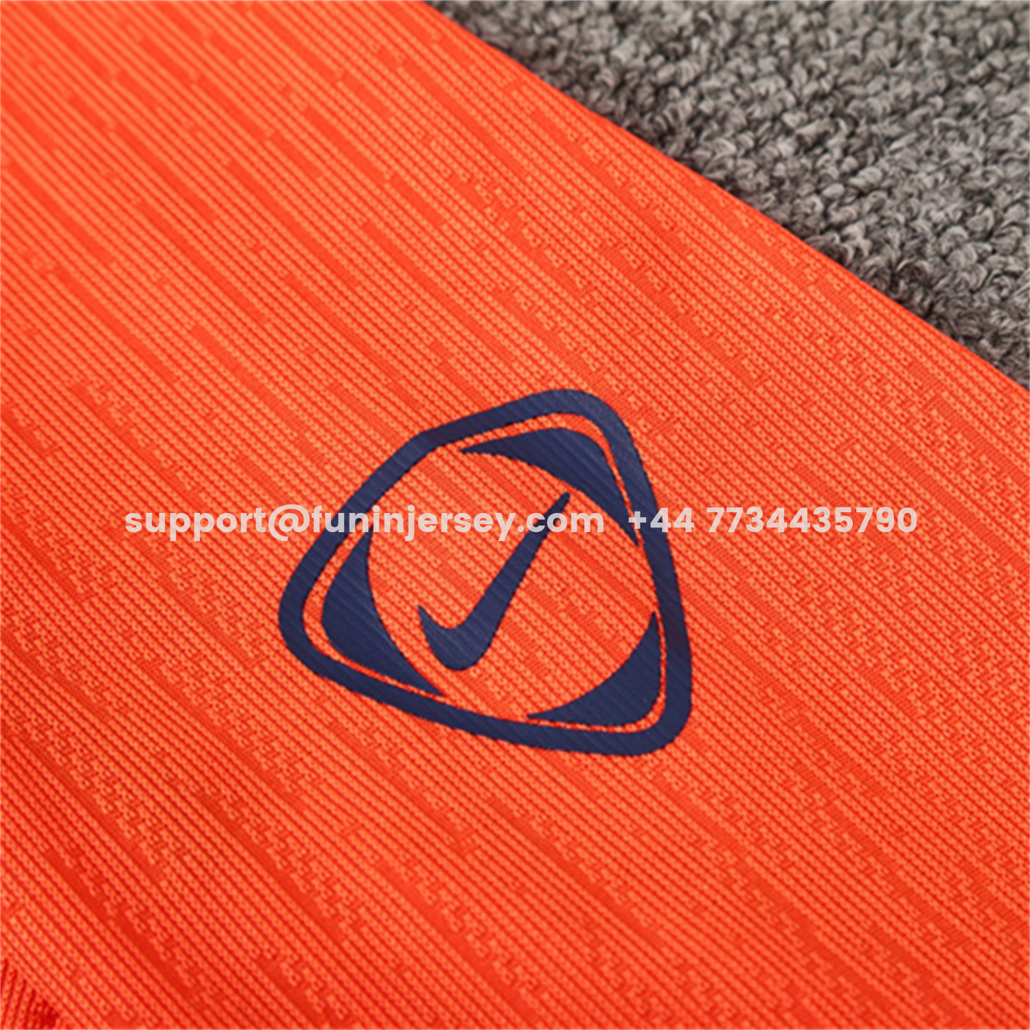 Funinjersey-Barcelona 25-26 Long Sleeve Training Set - Orange Top Royal Blue Sponsor & Royal Blue Pants