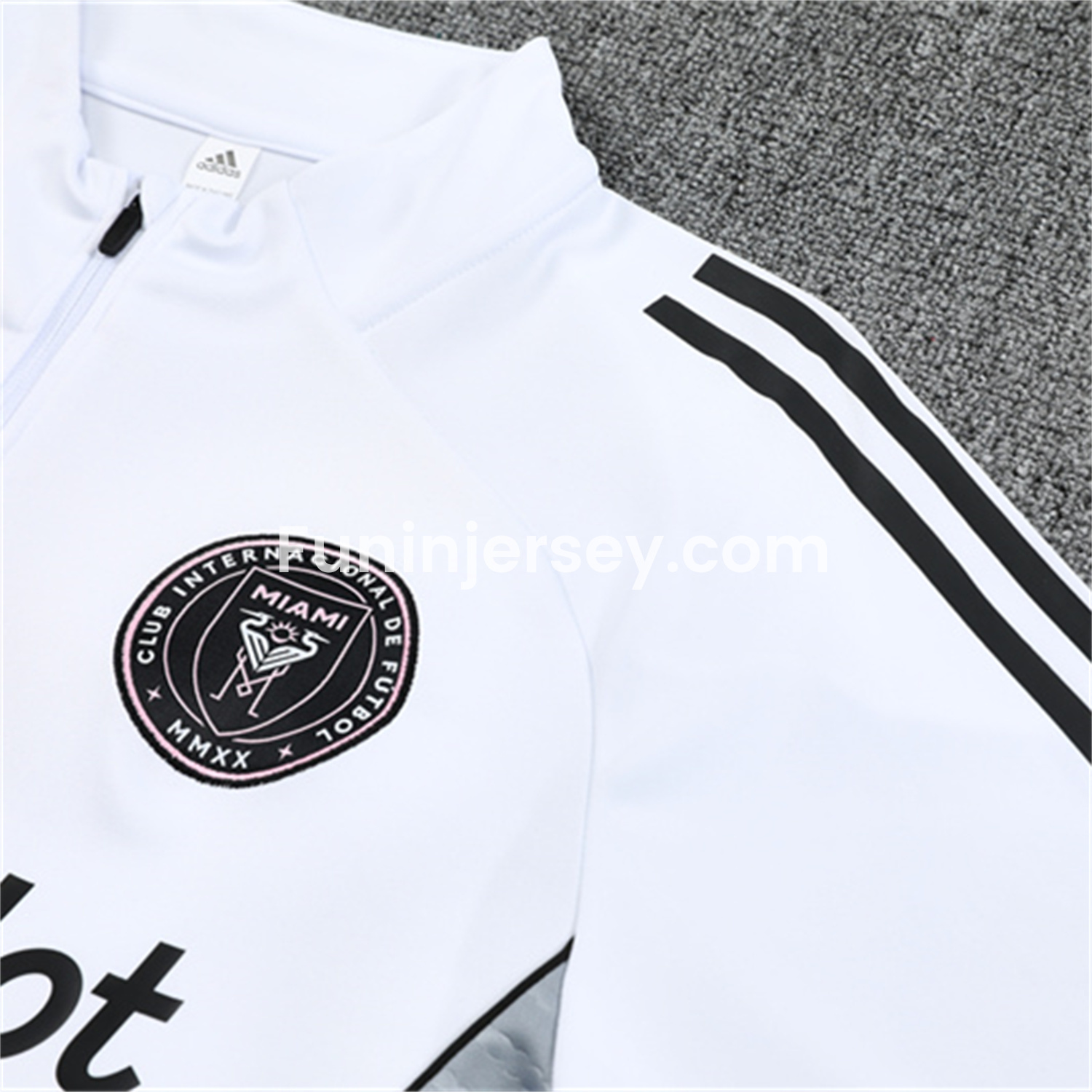 Funinjersey-INT M.A.M 25-26 Kid Long Sleeves Training Set - White Top & Black Pants