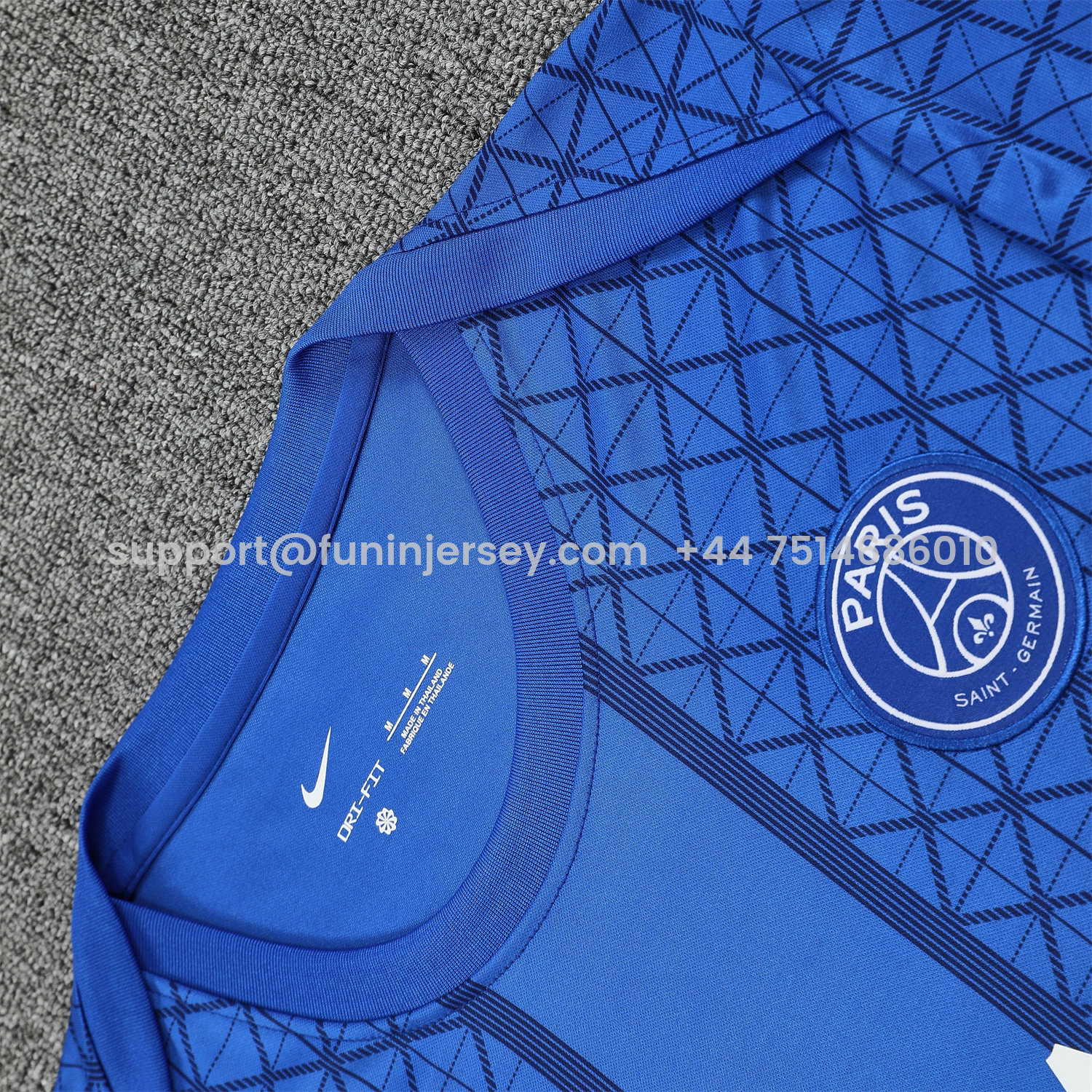 Funinjersey-Paris Saint-Germain PSG 25-26 Short-Sleeve Training Set - Blue Top & Deep Blue Shorts