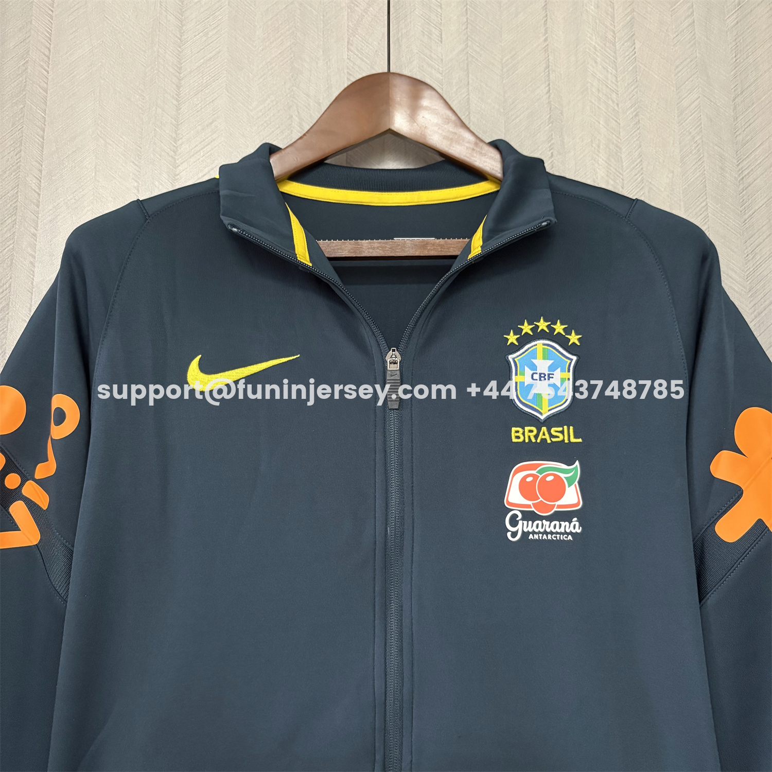Funinjersey-Retro Brazil 2022 Pre-Match Dark Blue Unsponsored Windbreaker