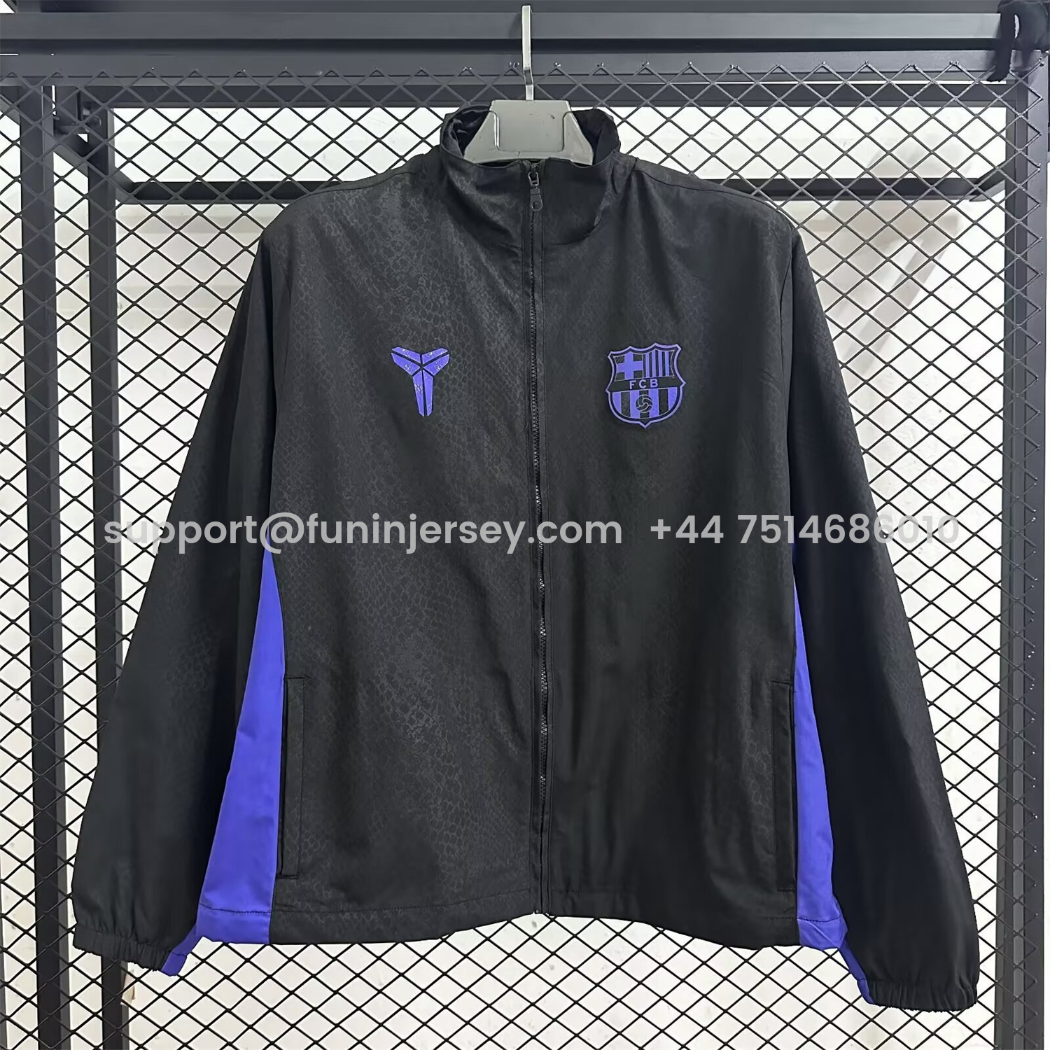 Funinjersey-Barcelona 25-26 KB Co-Branded Windbreaker Jacket - Black