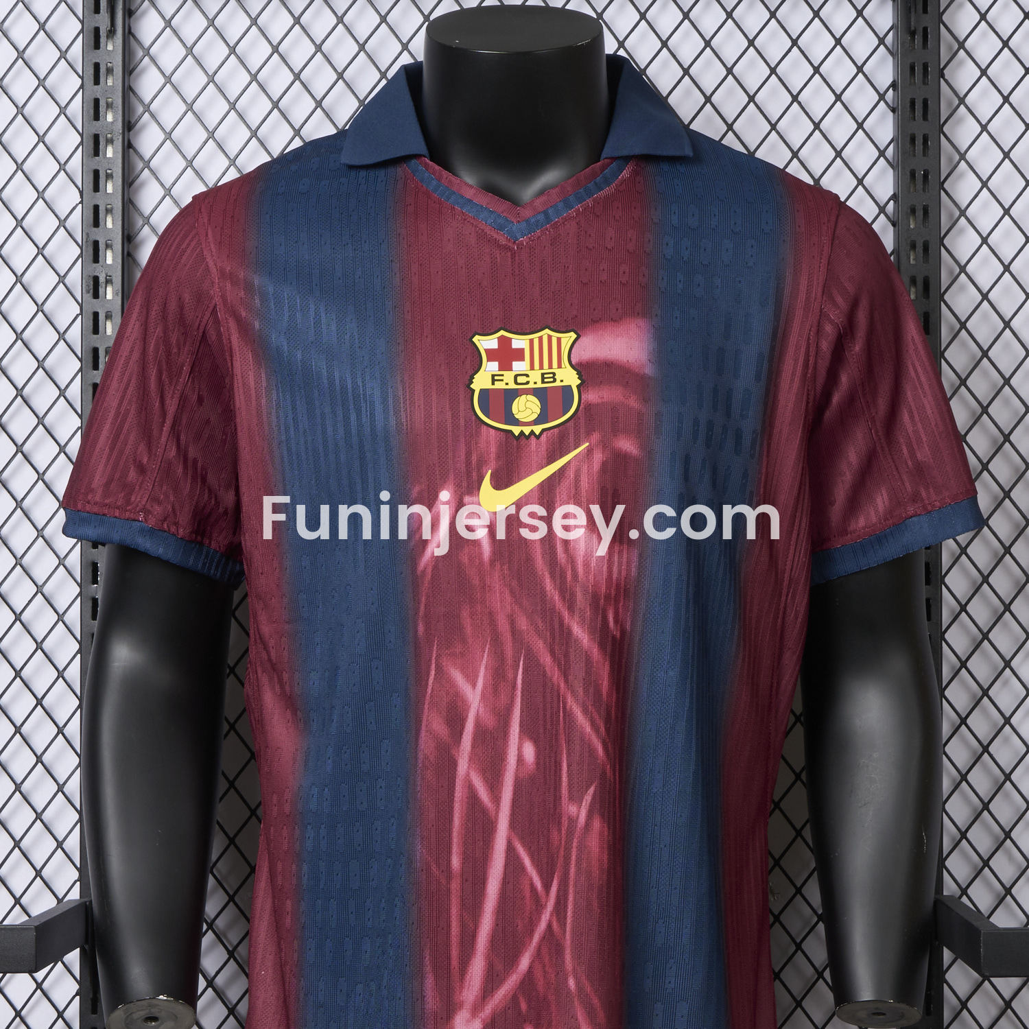 Funinjersey-Barcelona x Travis Scott 2000-01 Home Retro Style Skeleton Jersey - Player Version