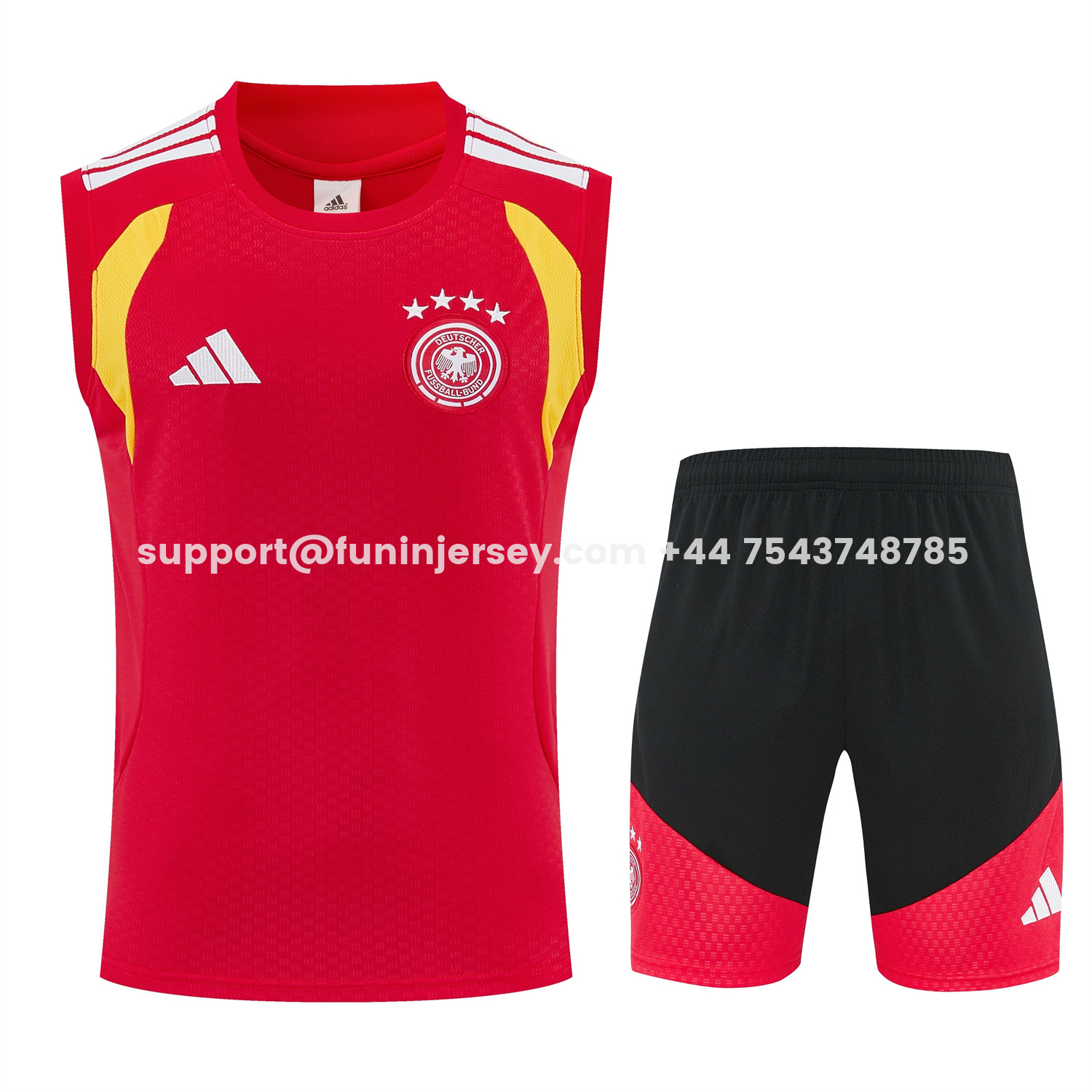 Funinjersey-Germany 2026 Vest Training Set - Red Vest and Black Shorts