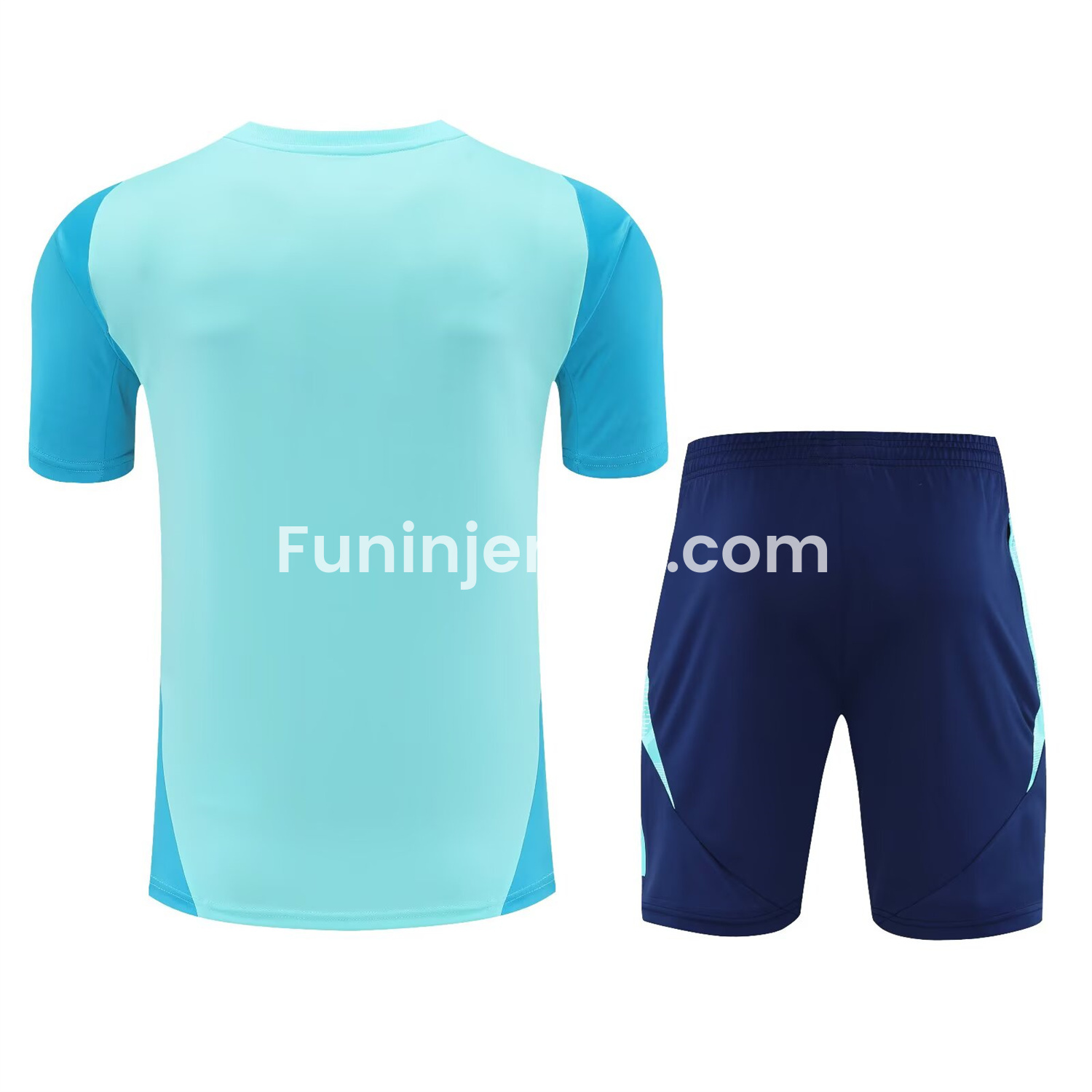 Funinjersey-Flamengo 25-26 Short-Sleeve Kids Training Set - Light Blue With Royal Blue