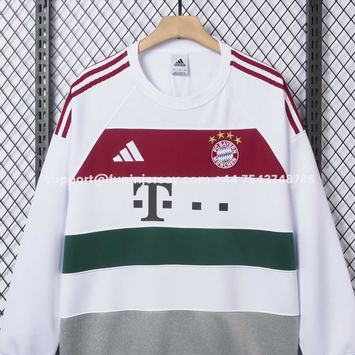 Funinjersey-Bayern Munich 25-26 White Stripes Unisex Pullover Hoodie