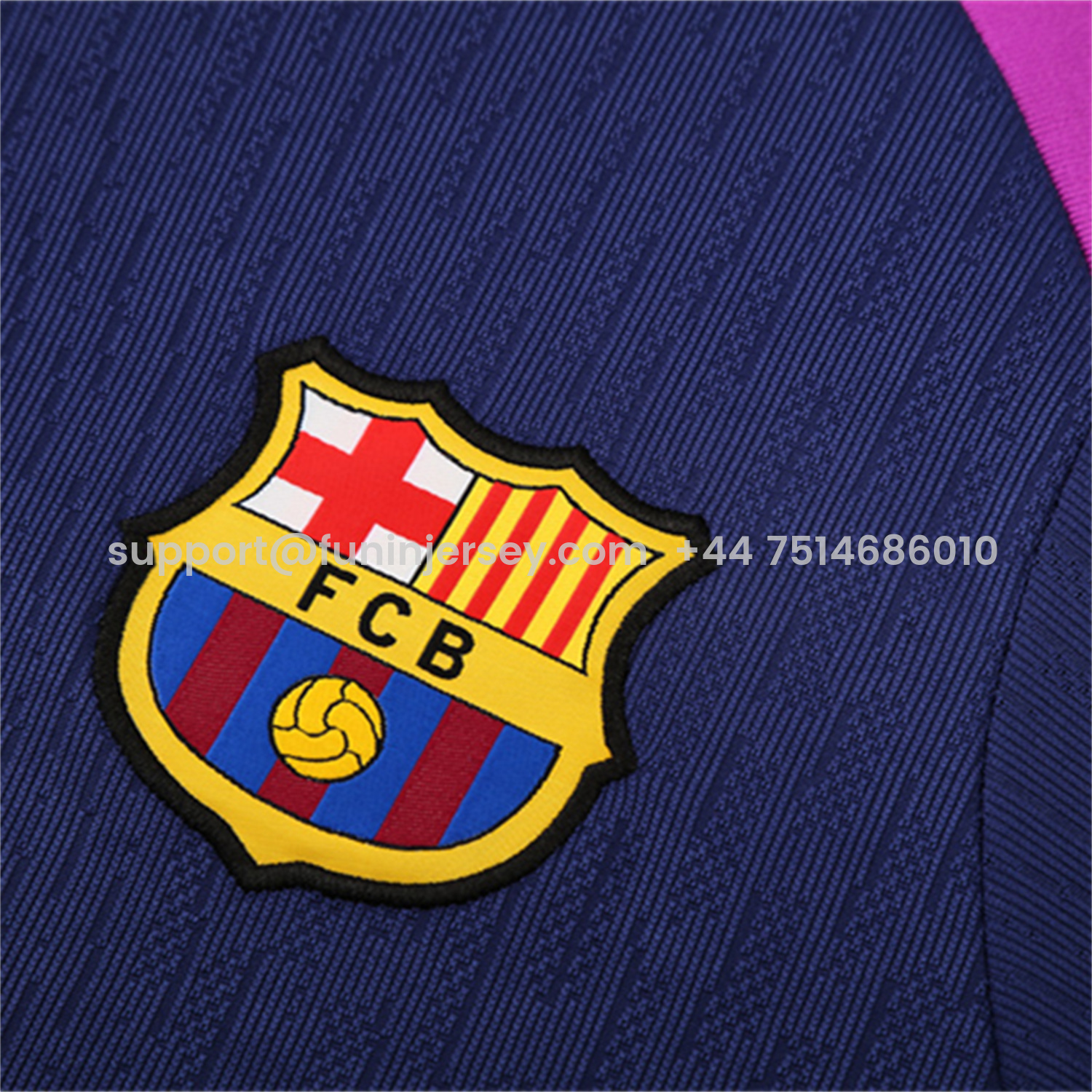 Funinjersey-Barcelona 25-26 Kids Long Sleeve Training Set - Royal Blue Top Yellow Sponsor & Royal Blue Pants