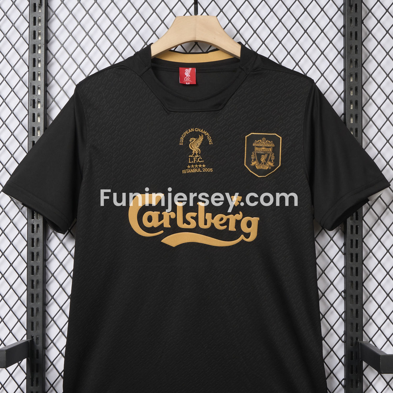 Funinjersey-Liver.pool 25-26 Istanbul 2005 Anniversary Black Jersey - Fans Version