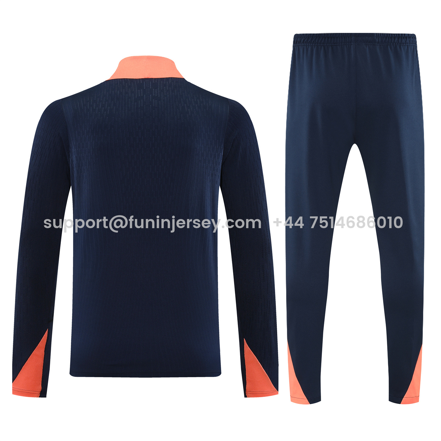 Funinjersey-Barcelona 25-26 Long Sleeve Training Set - Deep Blue Top and Deep Blue Pants