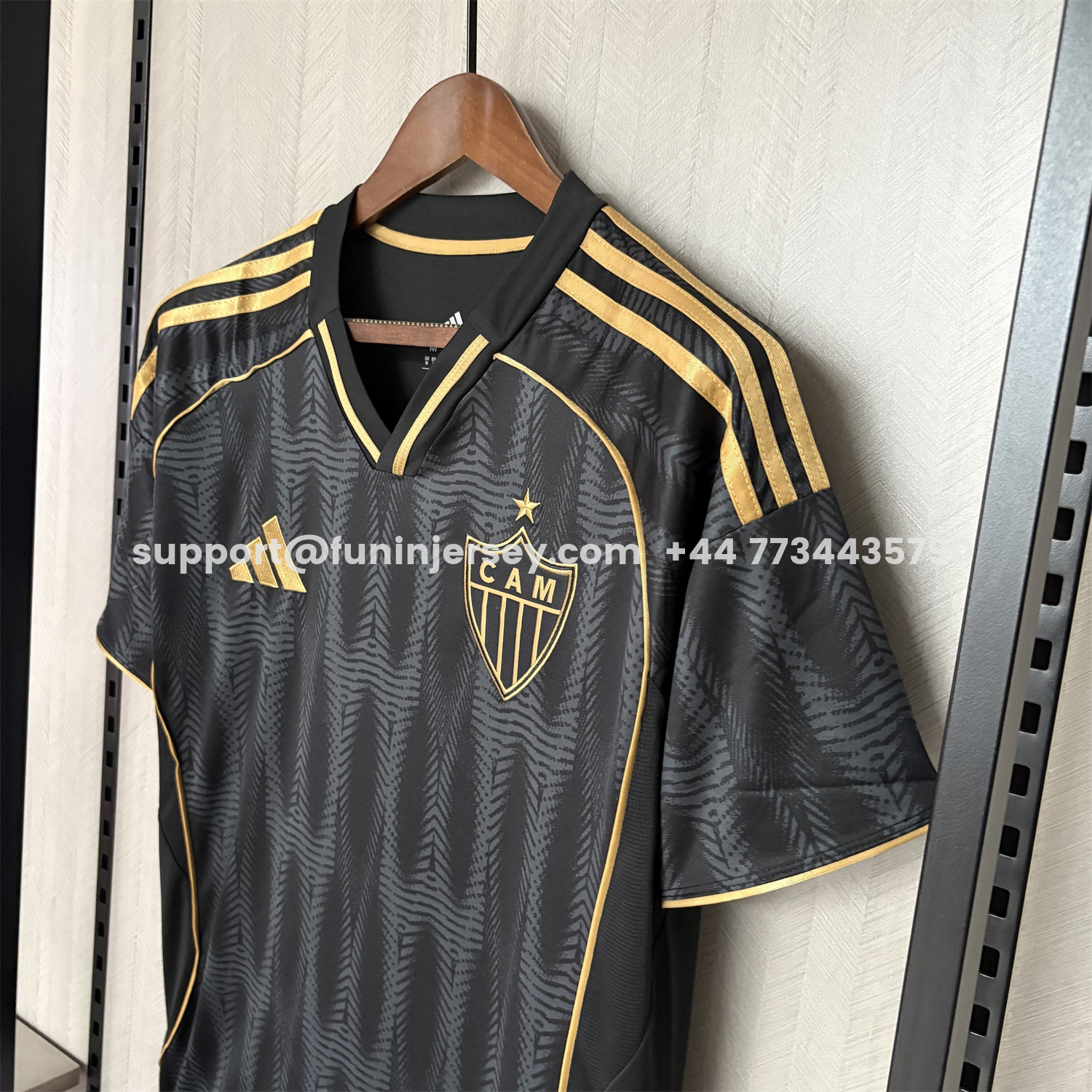 Funinjersey-Atletico Mineiro 25-26 Third Black And Gold Jersey - Fans Version