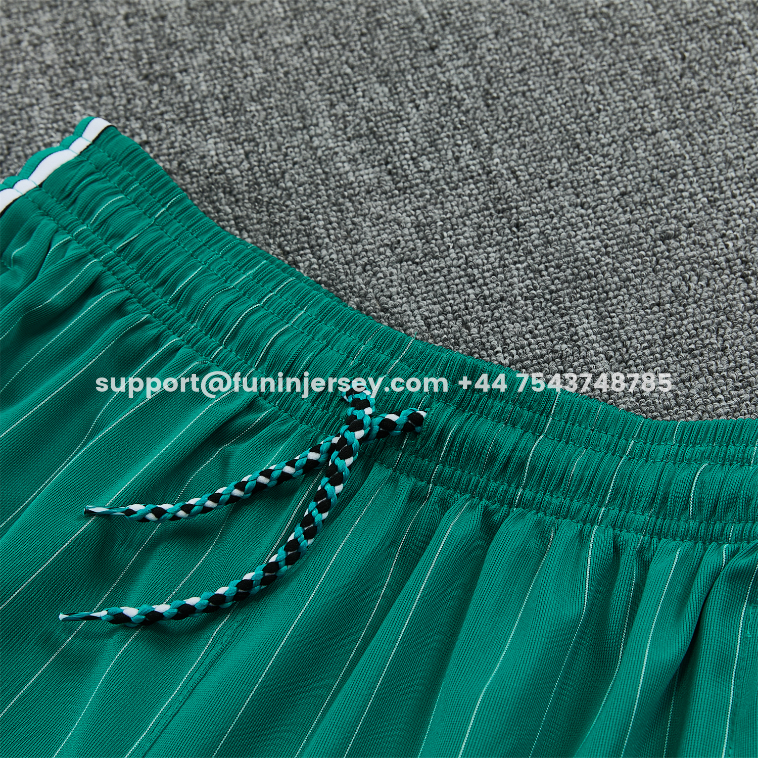 Funinjersey-Liver.pool 25-26 Retro Style Vest Training Set - Green With White Stripes Top & Pants