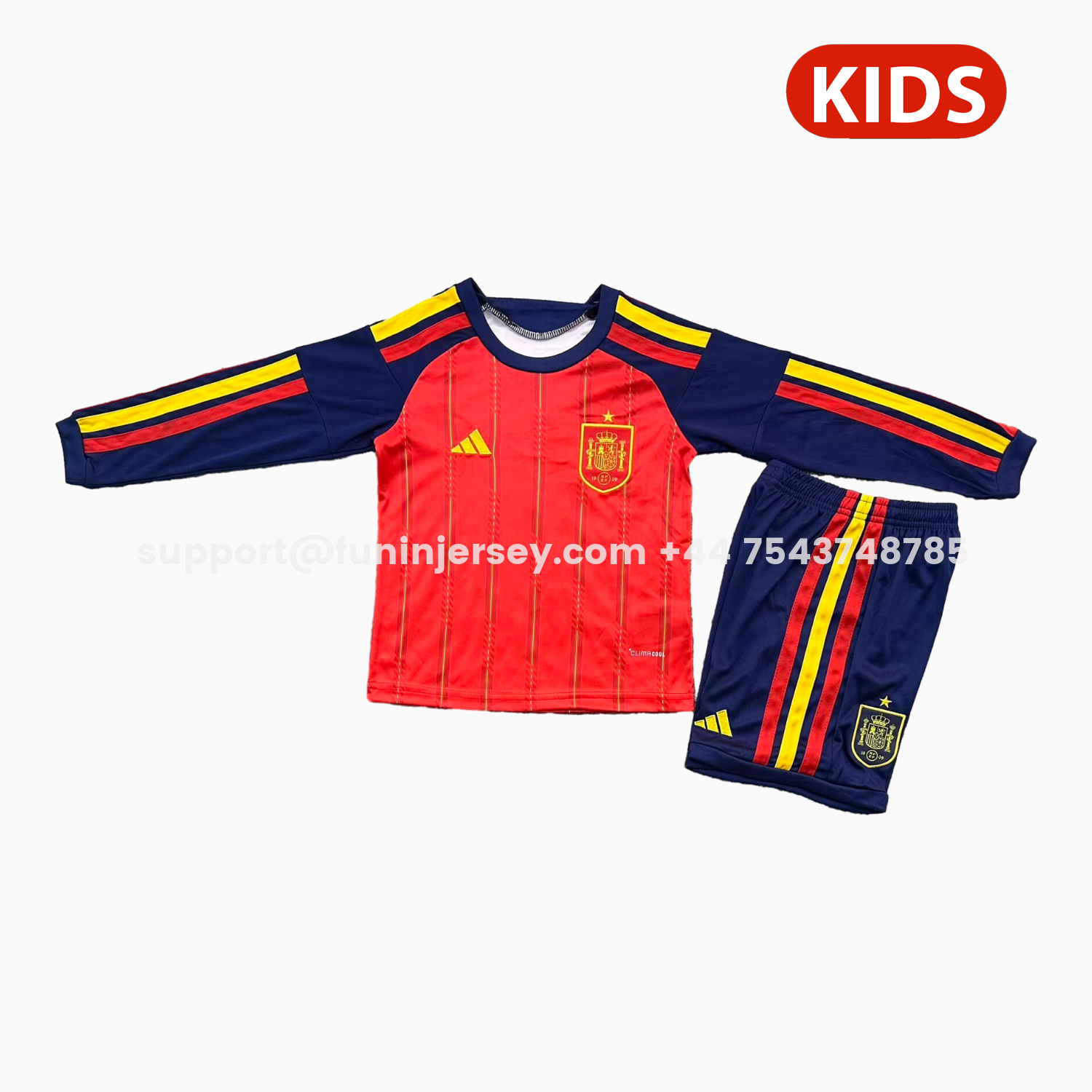Funinjersey-Spain 2026 Home Long Sleeves Kids Kit