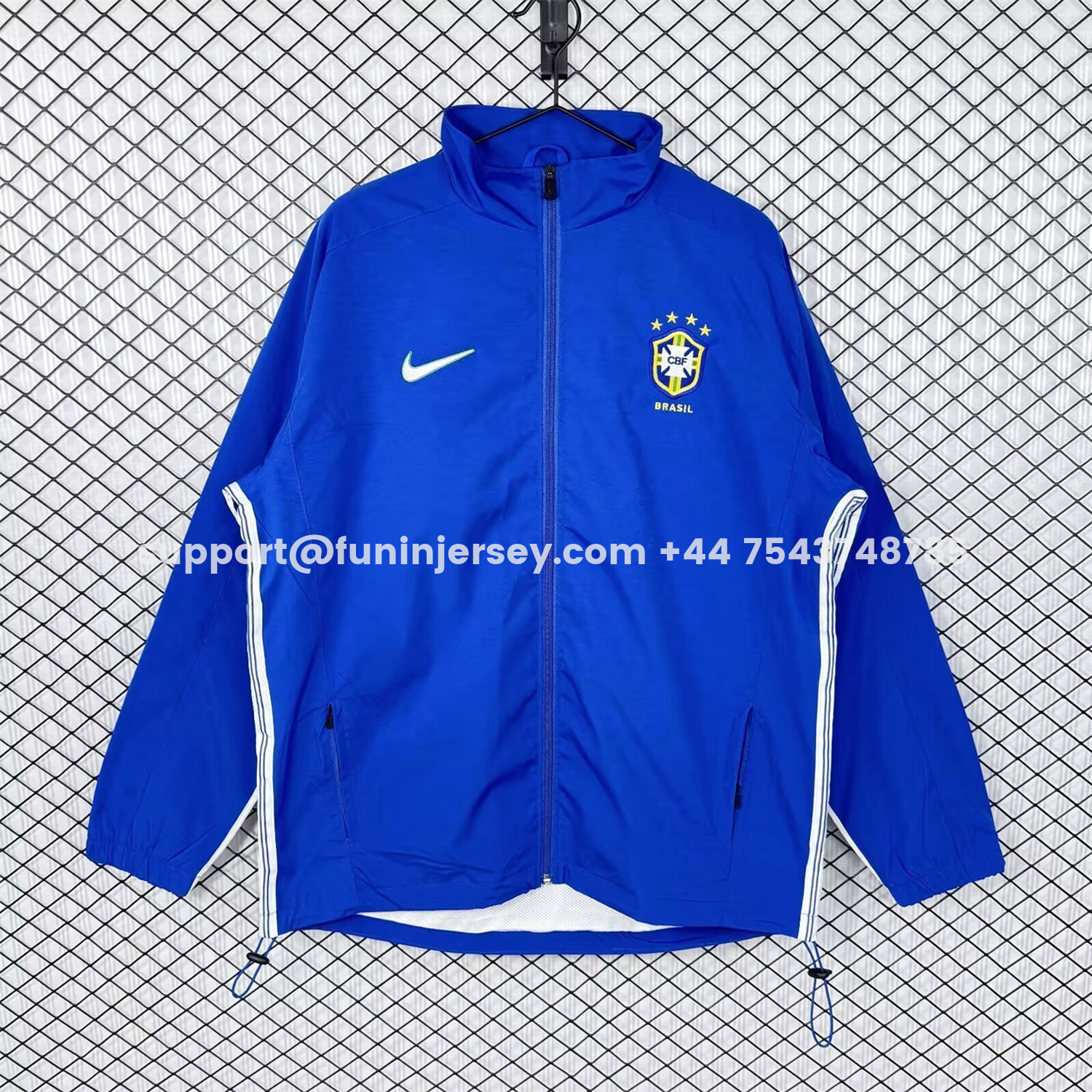 Funinjersey-Retro Brazil 1998 Blue Windbreaker