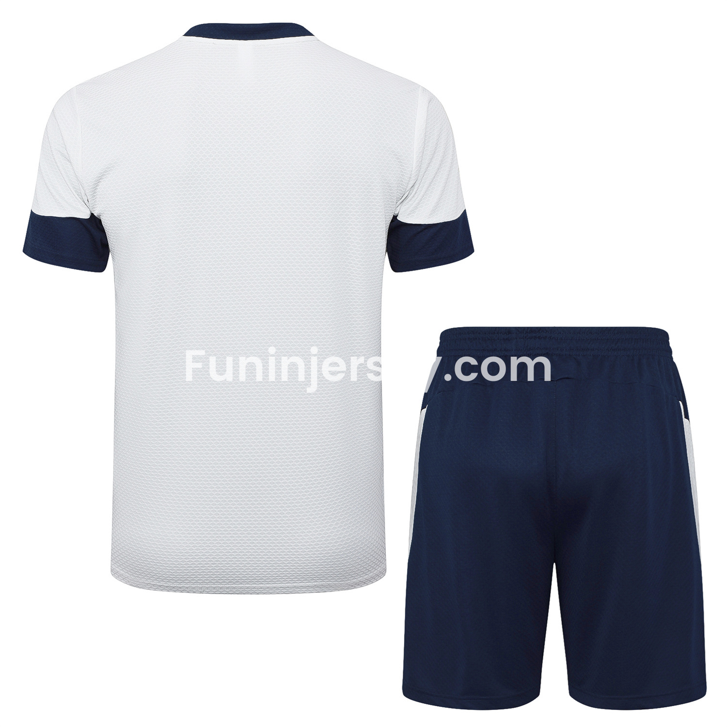 Funinjersey-Portugal 25-26 Short-Sleeve Training Set - Off White Top and Deep Blue Shorts