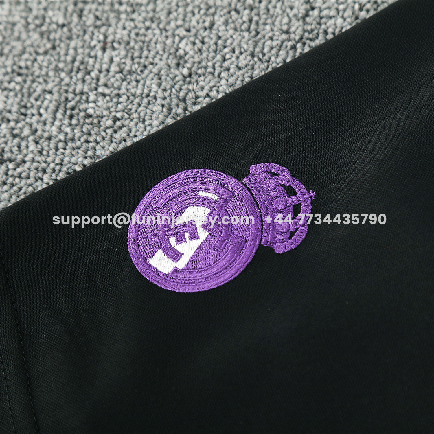 Funinjersey-Real Madrid 25-26 Short-Sleeve Training Set - Blue Edge Black Top & Black Shorts