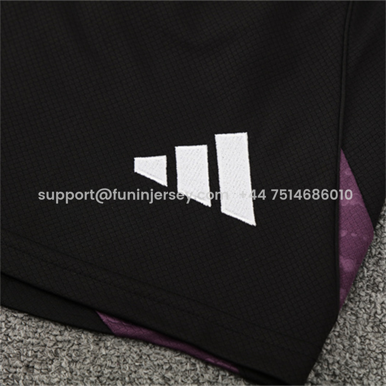 Funinjersey-Manchester United 25-26 Kids Short-Sleeve Training Set - White Purple Top & Black Shorts