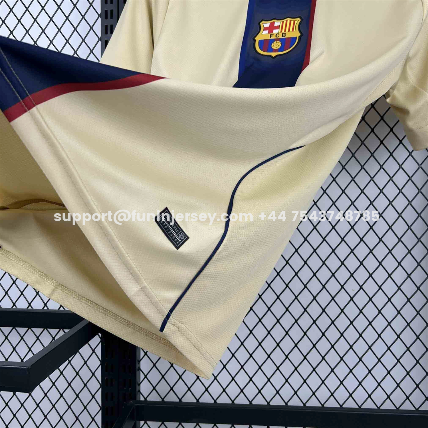 Funinjersey-Barcelona 26-27 Blue Vertical Stripes Yellow Jersey - Fans Version