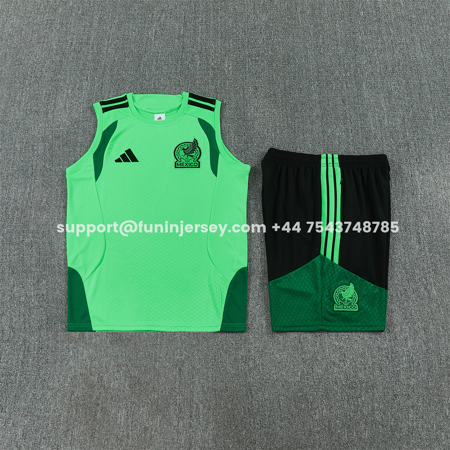 Funinjersey-Mexico 2026 Vest Training Set - Green Vest and Black Shorts
