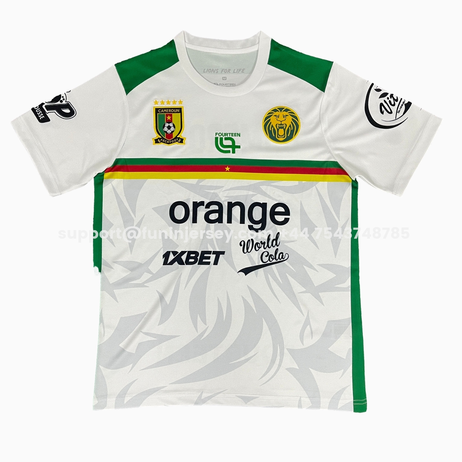 Funinjersey-Cameroon 25-26 White Green Training Jersey - Fans Version