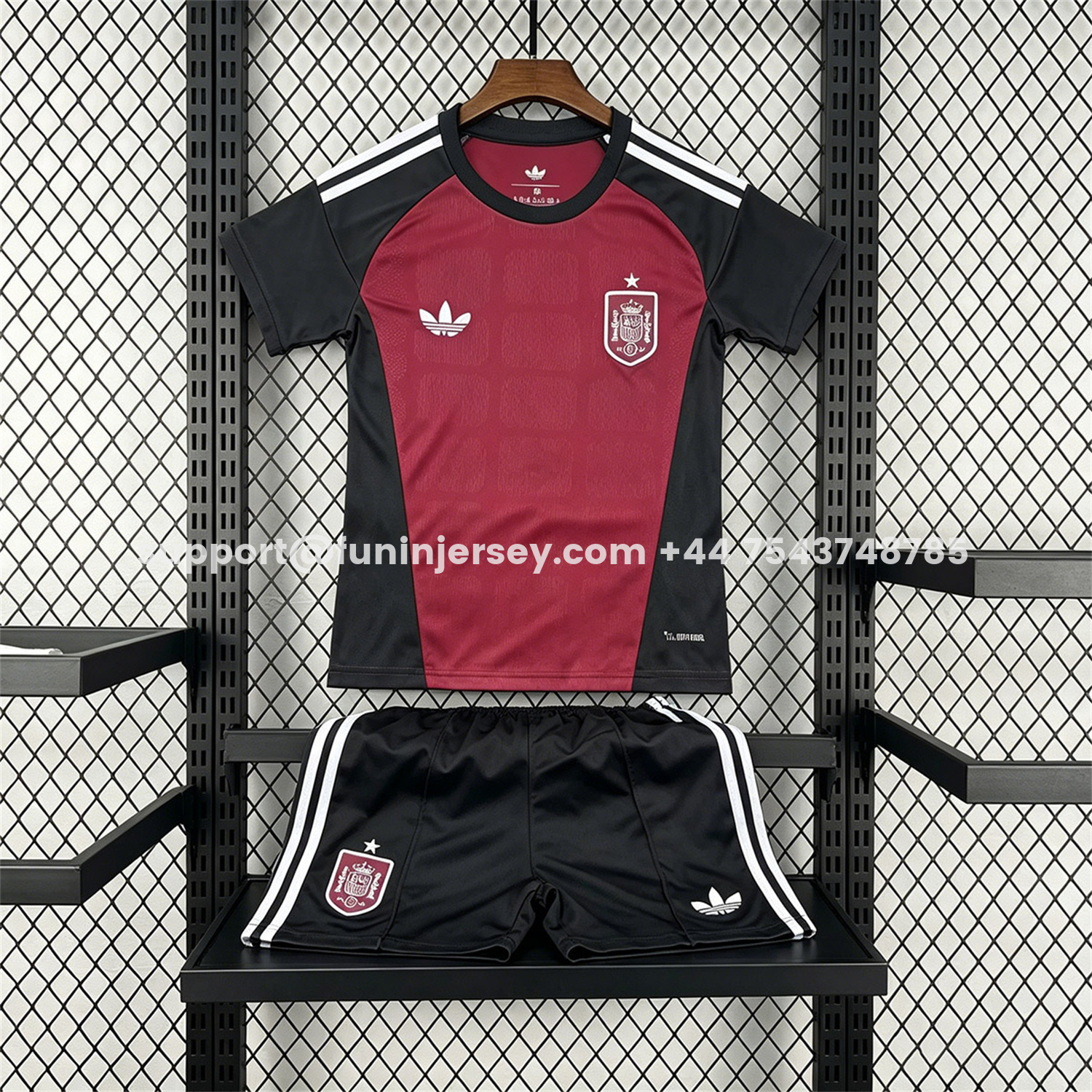 Funinjersey-Spain 2026 Wine Red Goalkeeper Kids Kit