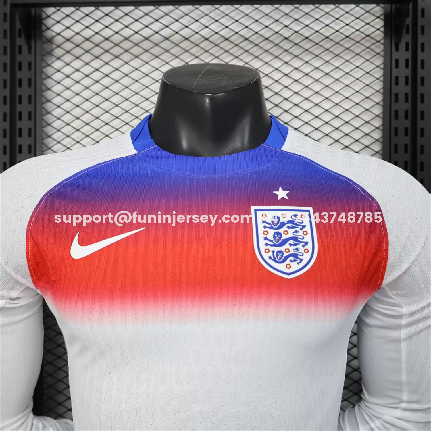 Funinjersey-England 2025 Women's Team Home Jersey - Men's Long Sleeves Player Version
