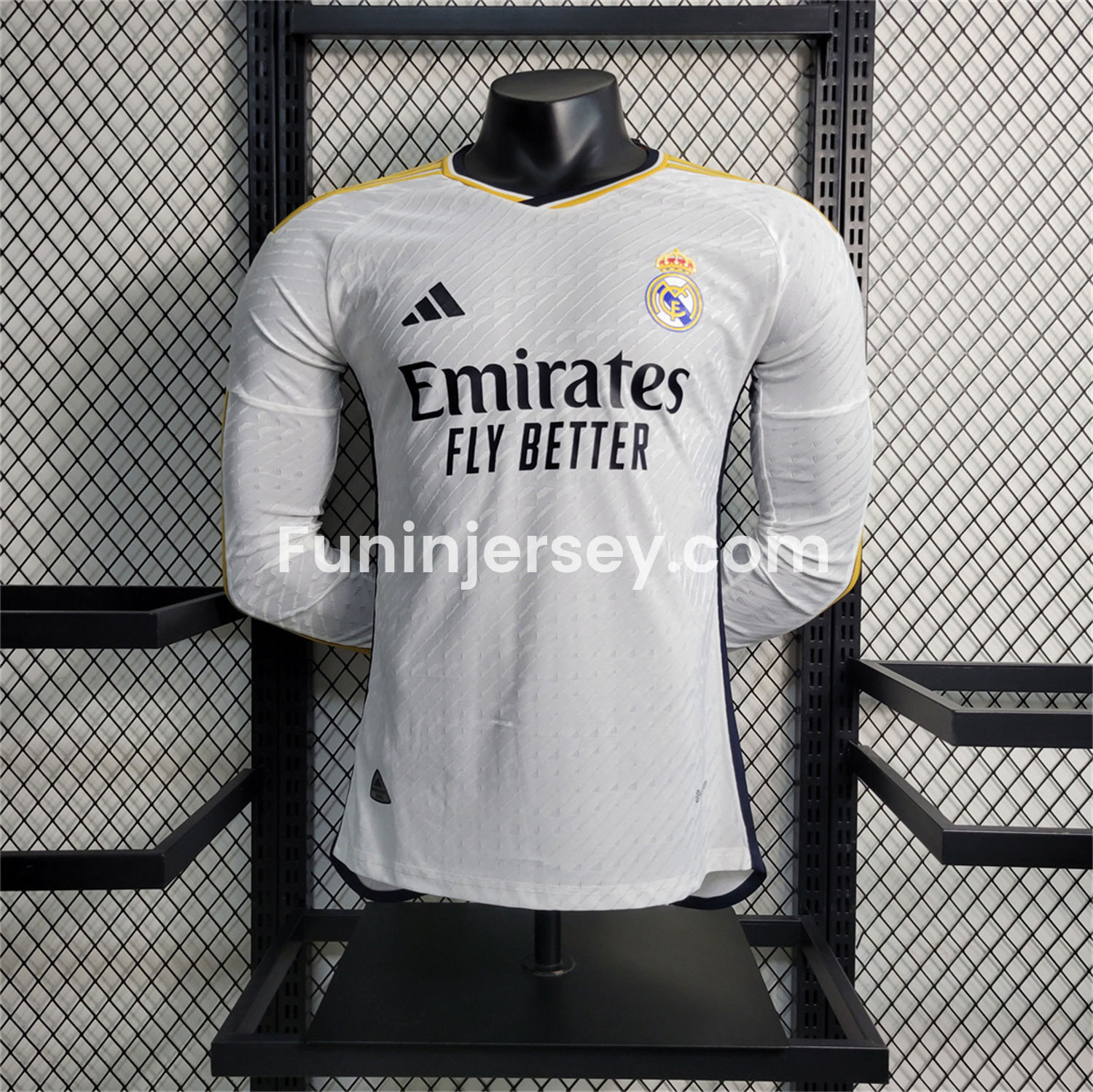 Funinjersey-Retro Real Madrid 2023-24 Home Long Sleeves Jersey - Player Version