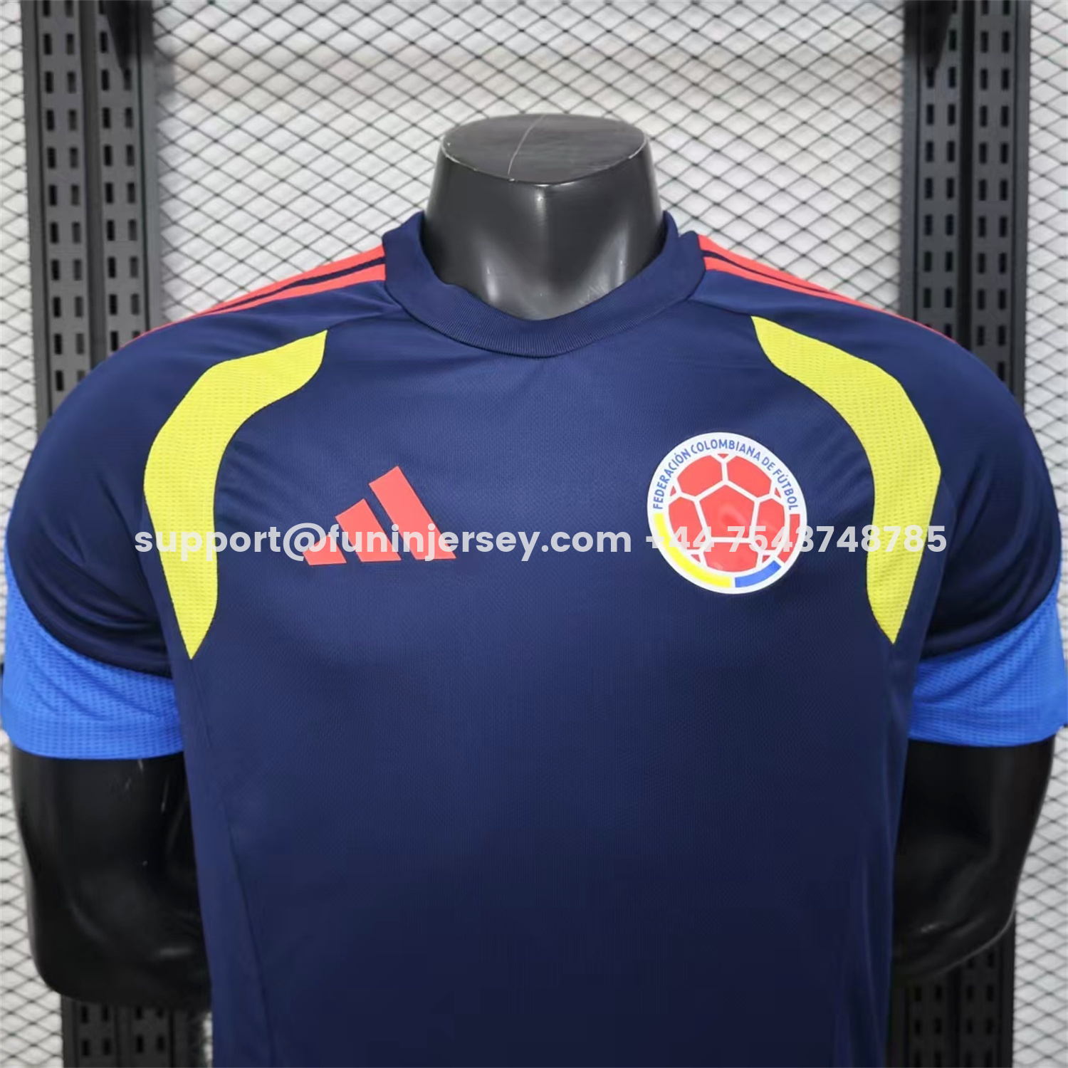 Funinjersey-Colombia 2026 Dark Blue Pre-Match Training Jersey - Player Version