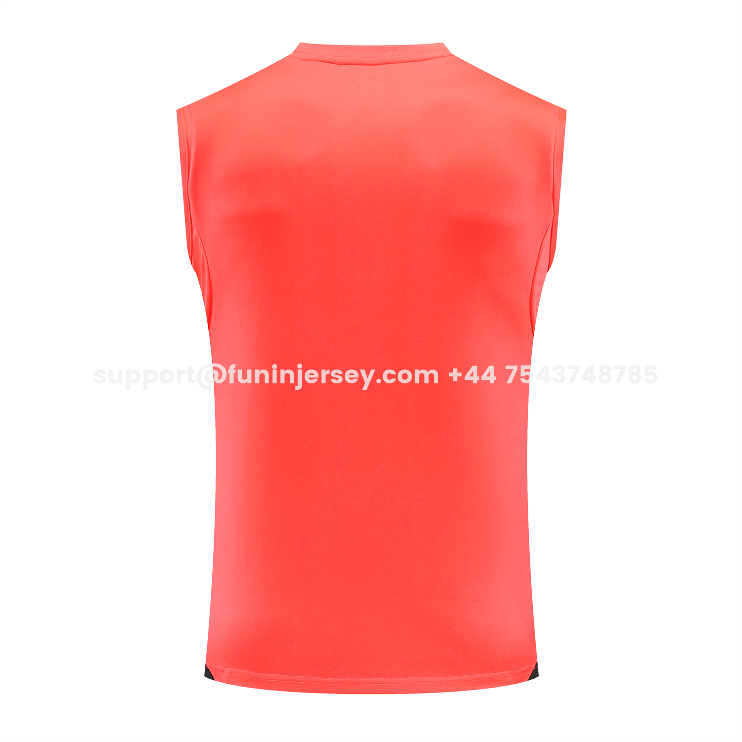 Funinjersey-Bayern Munich 25-26 Vest Training Set - Coral With Black Accents Top & Black With Coral Accents Pants
