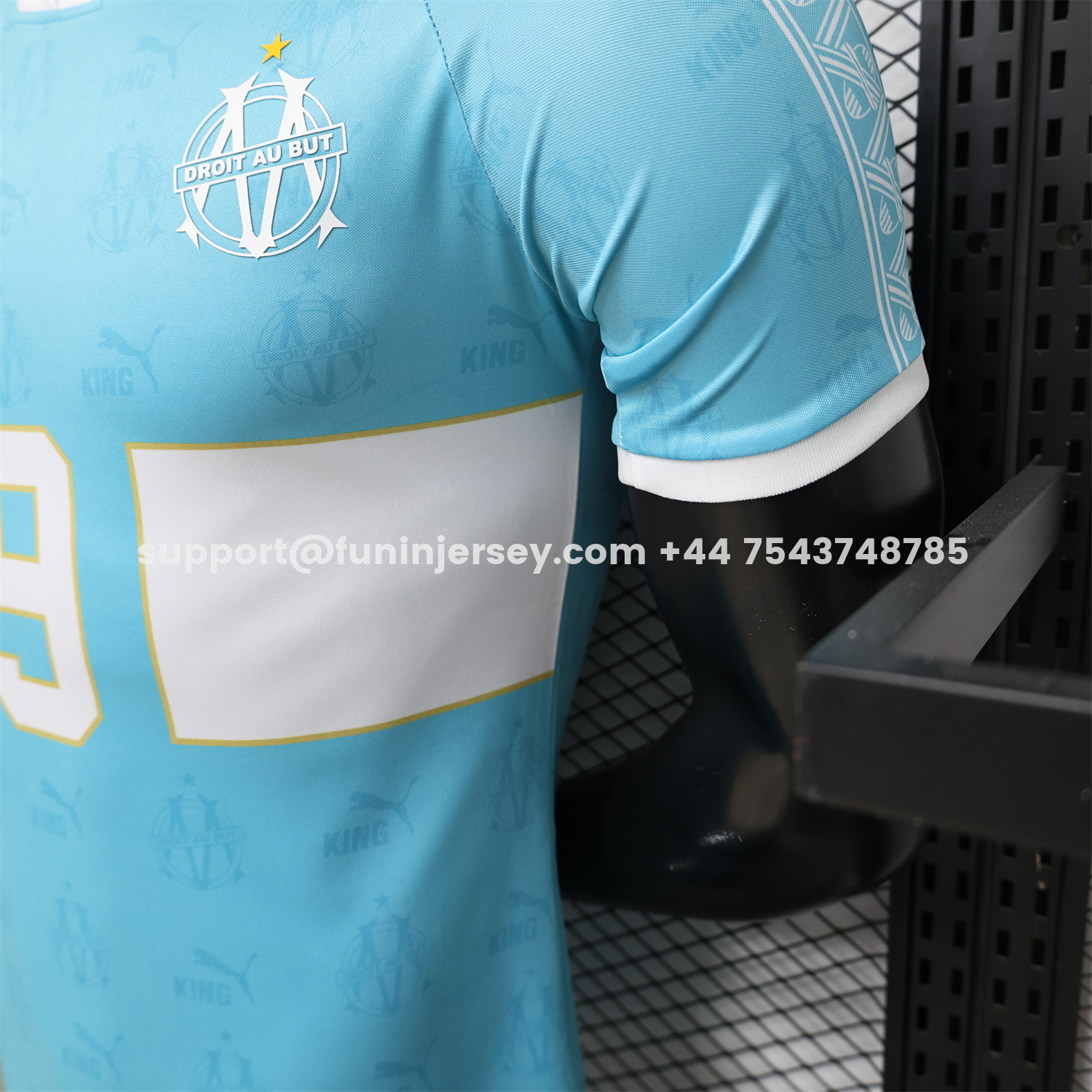 Funinjersey-Marseille 25-26 Retro Style Blue Jersey -Player Version
