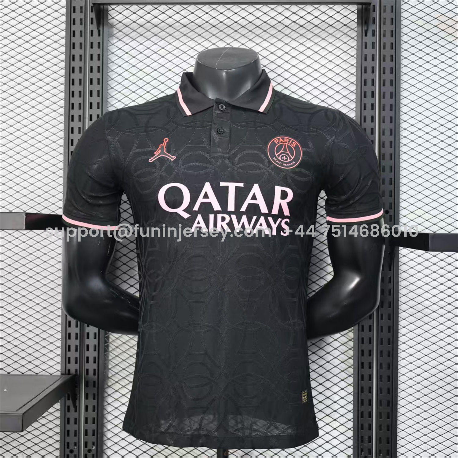 Funinjersey-Paris Saint-Germain PSG 25-26 JD Black Special Jersey with Red Badge - Player Version