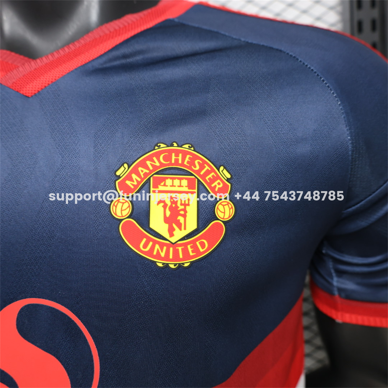 Funinjersey-Manchester United 26-27 Retro Casual Style Blue White Jersey - Player Version