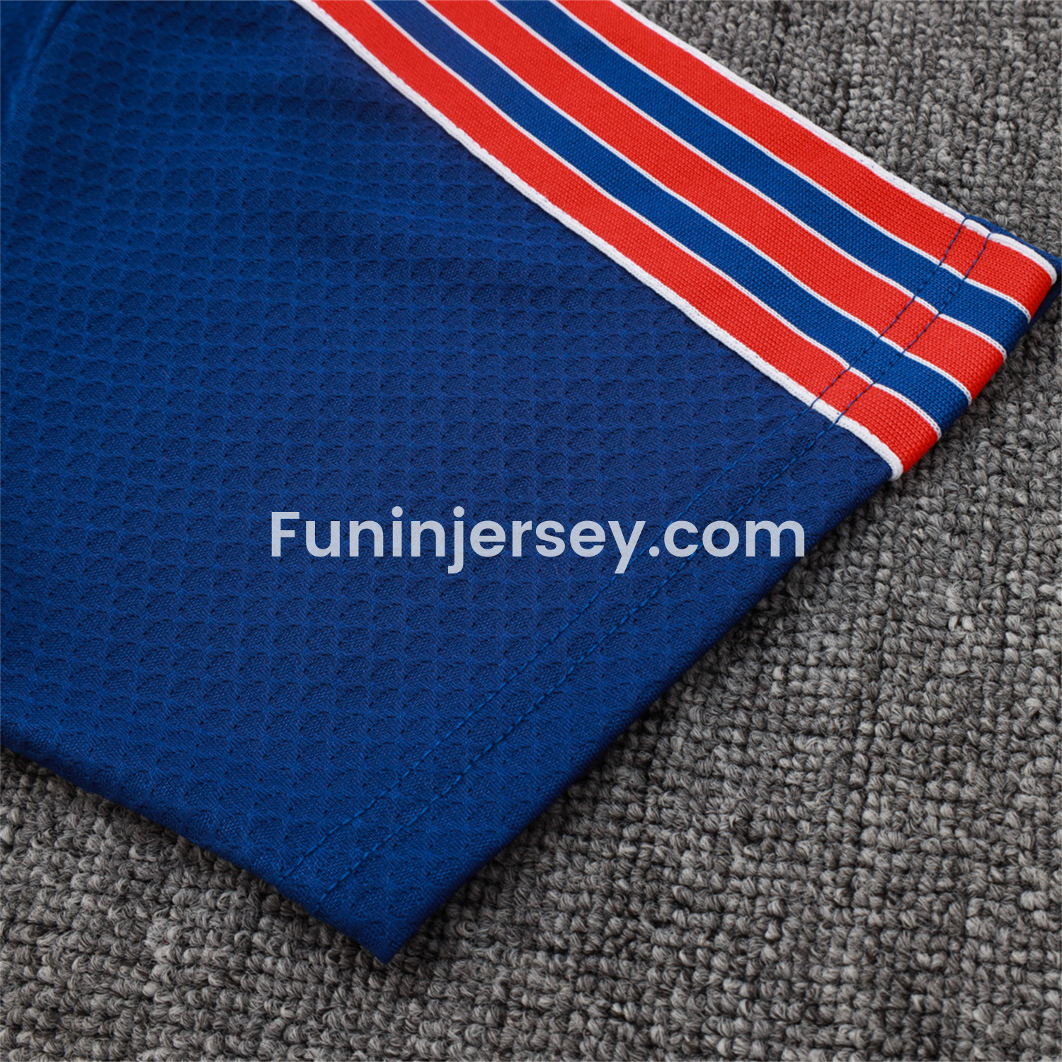 Funinjersey-Arsenal 25-26 Throwback Trefoil Short-Sleeve Training Set - Royal Blue Top and Shorts