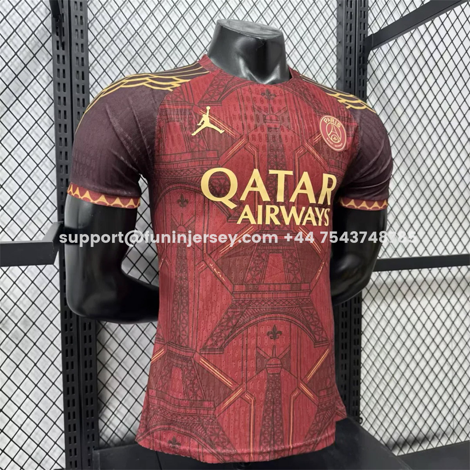 Funinjersey-Paris Saint-Germain PSG 25-26 Red Eiffel Tower Concept Special Jersey - Player Version
