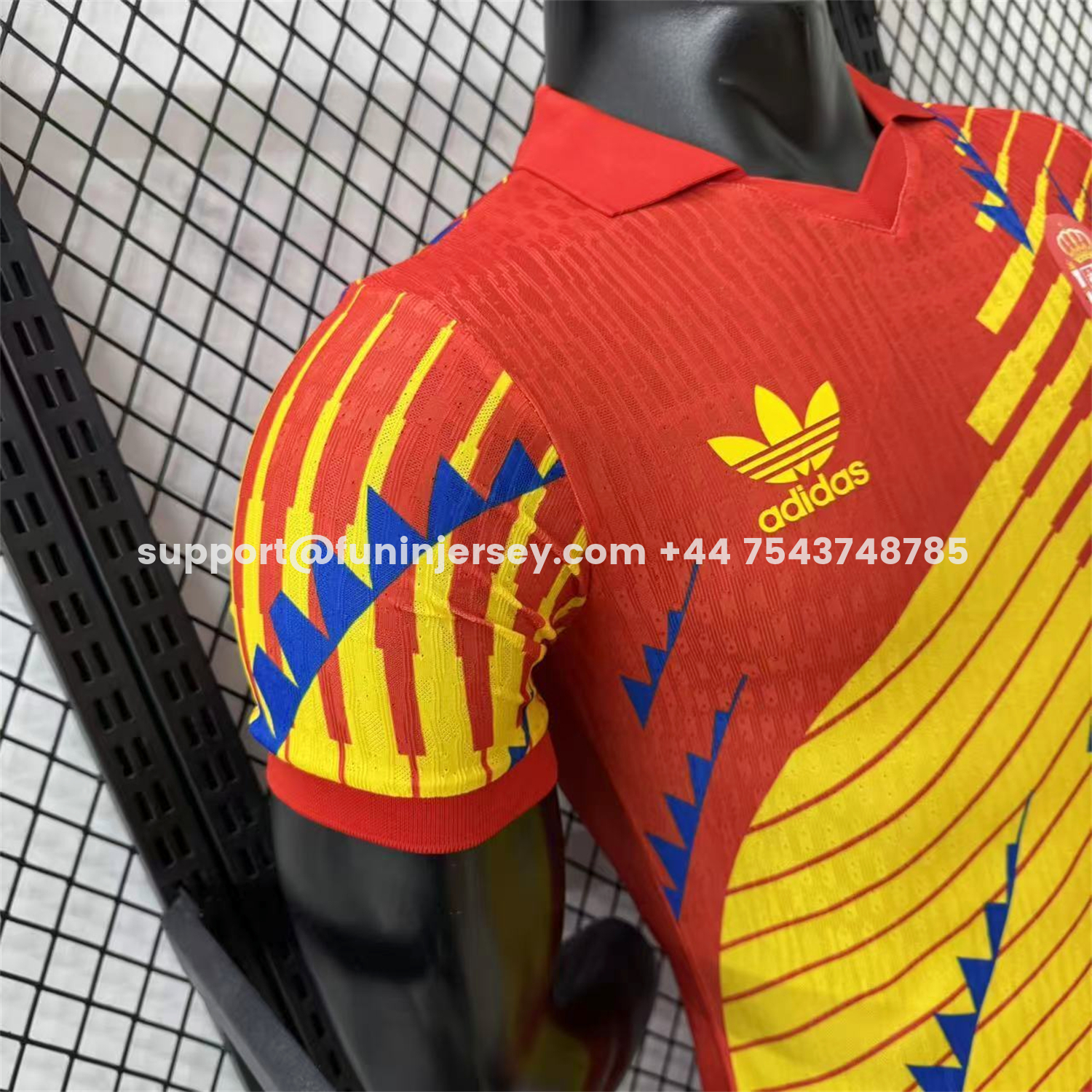 Funinjersey-Spain 2026 Blue-Yellow Stripes Red Special Jersey - Player Version
