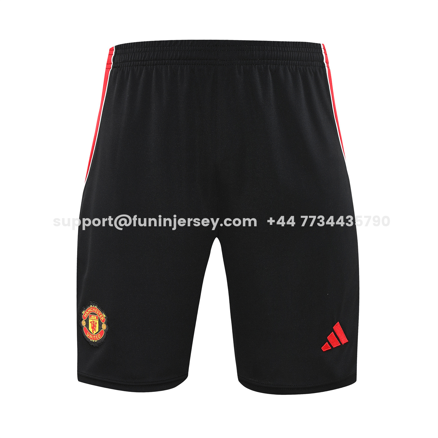 Funinjersey-Manchester United 25-26 Vest Training Set - Red Edge White Vest & Black Shorts