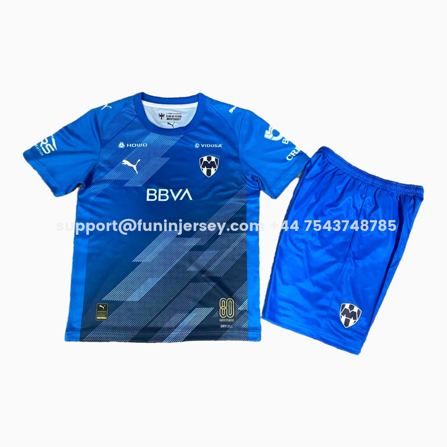Funinjersey-Rayados Monterrey 25-26 Third Blue Kids Kit