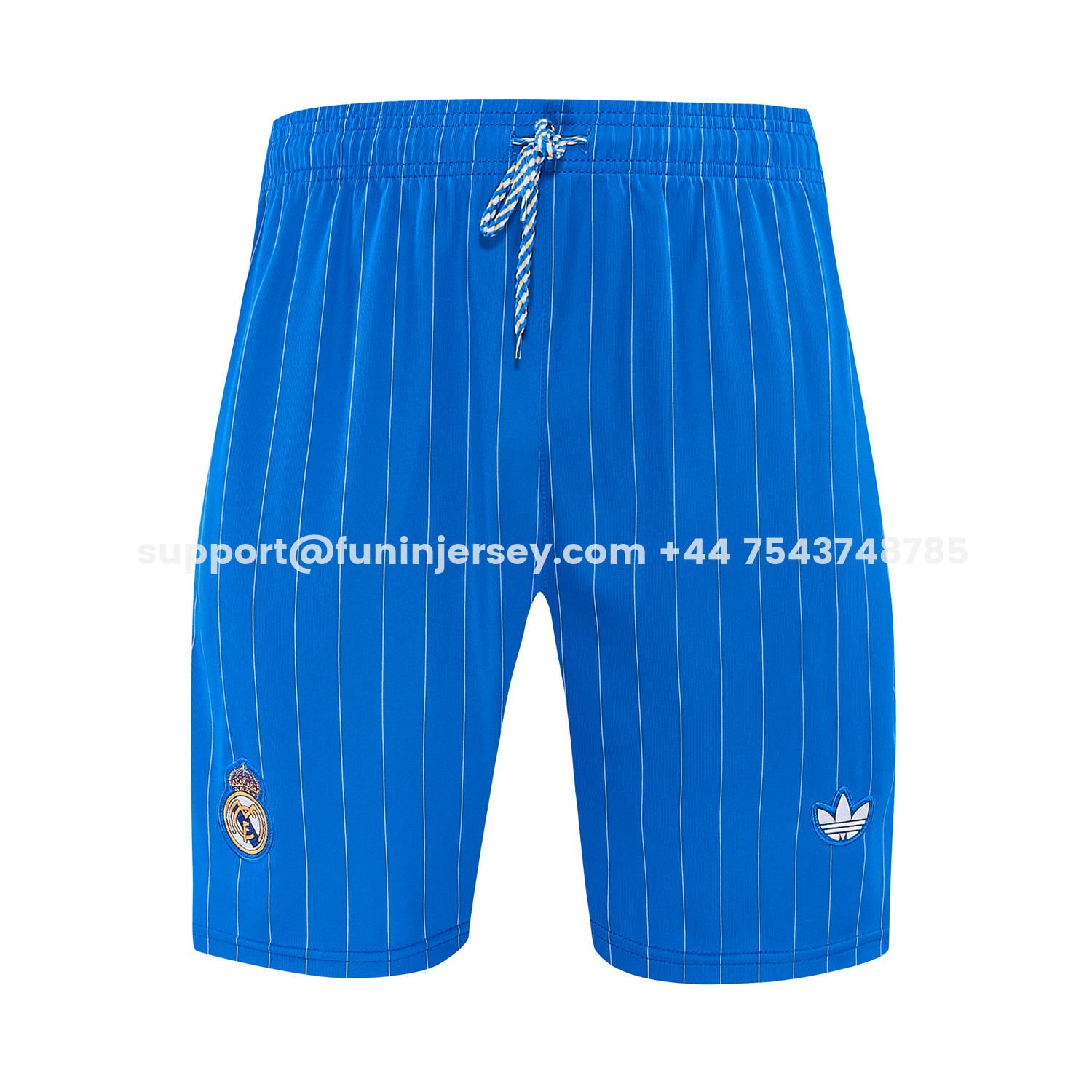 Funinjersey-Real Madrid 25-26 Retro Style Vest Training Set - Blue With White Stripes Top & Pants