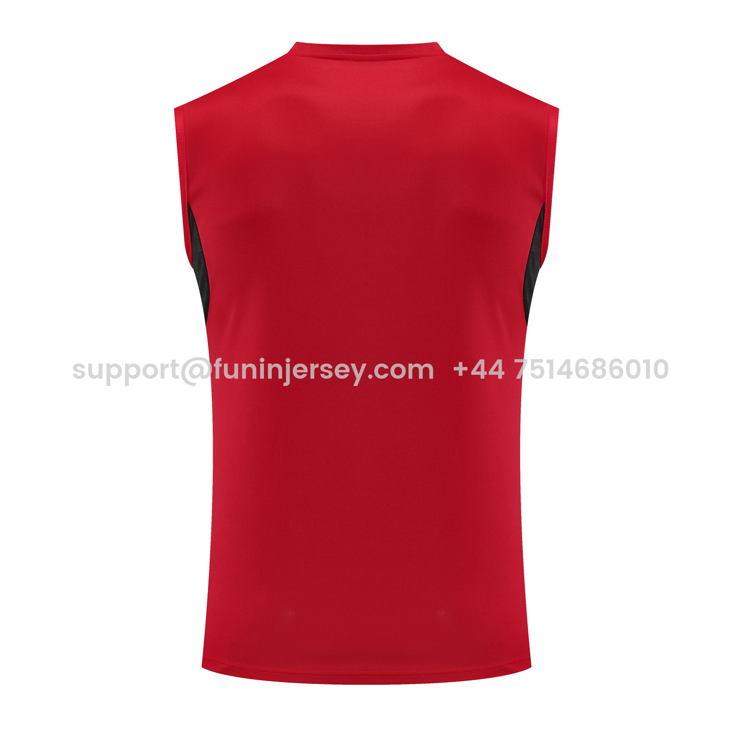 Funinjersey-Manchester United 25-26 Vest Training Set - Pure Red Vest & Black Shorts