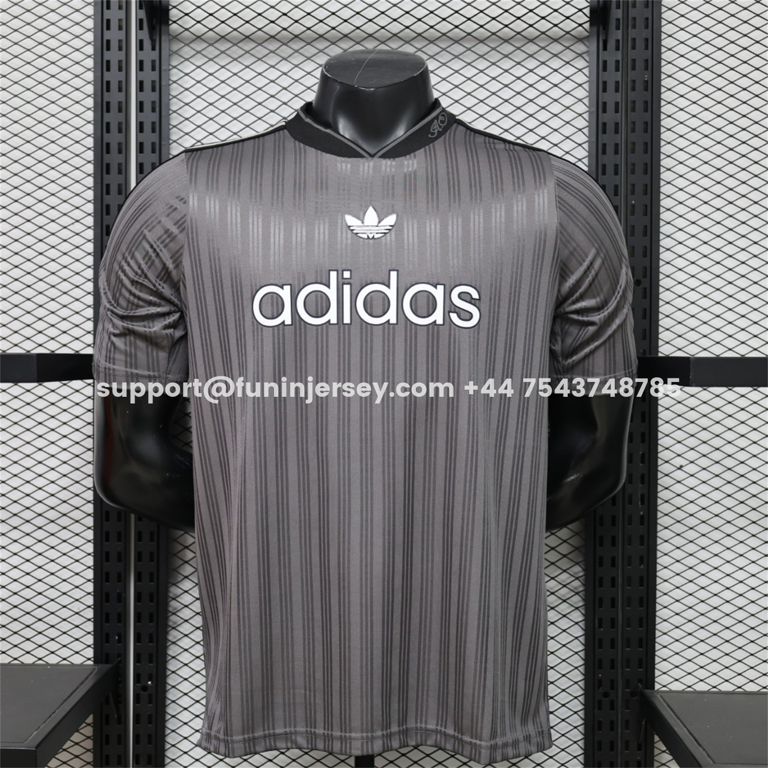 Funinjersey-Adidas 26-27 Terrace Icon Retro Casual Style Grey Jersey - Player Version