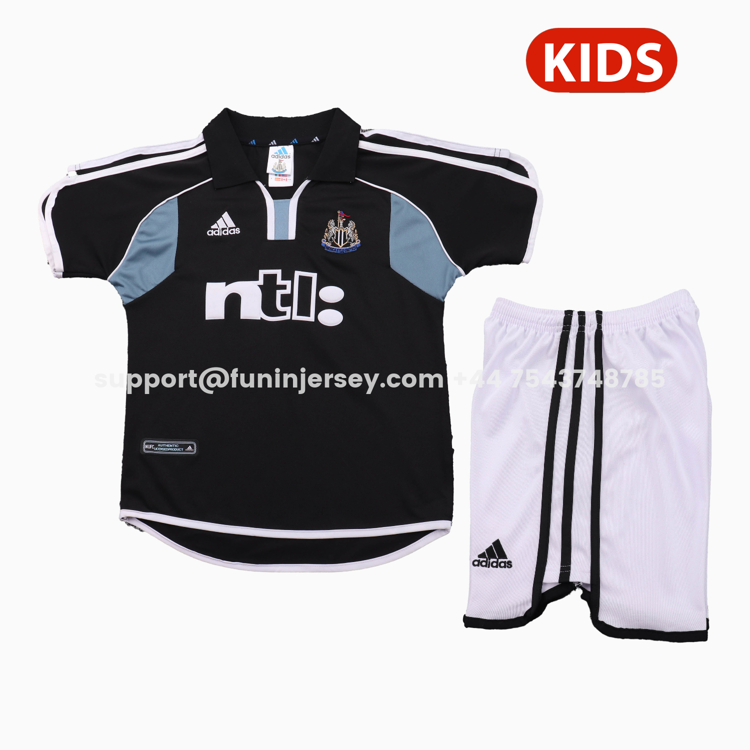 Funinjersey-Retro Newcastle United 2000-01 Away Kids Kit