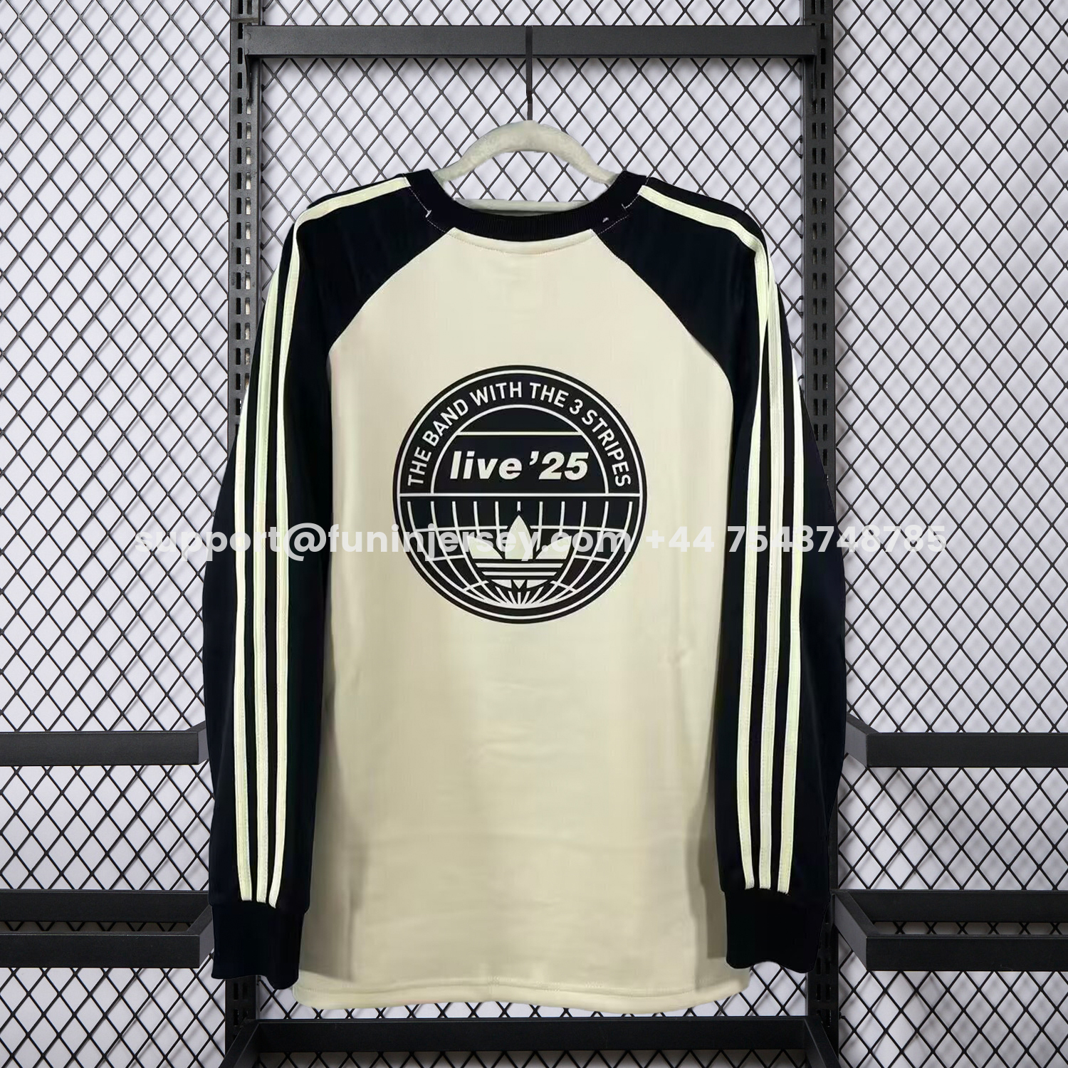 Funinjersey-Adidas 25-26 Oasis Originals Tour Cream Long Sleeves Jersey - Fans Version