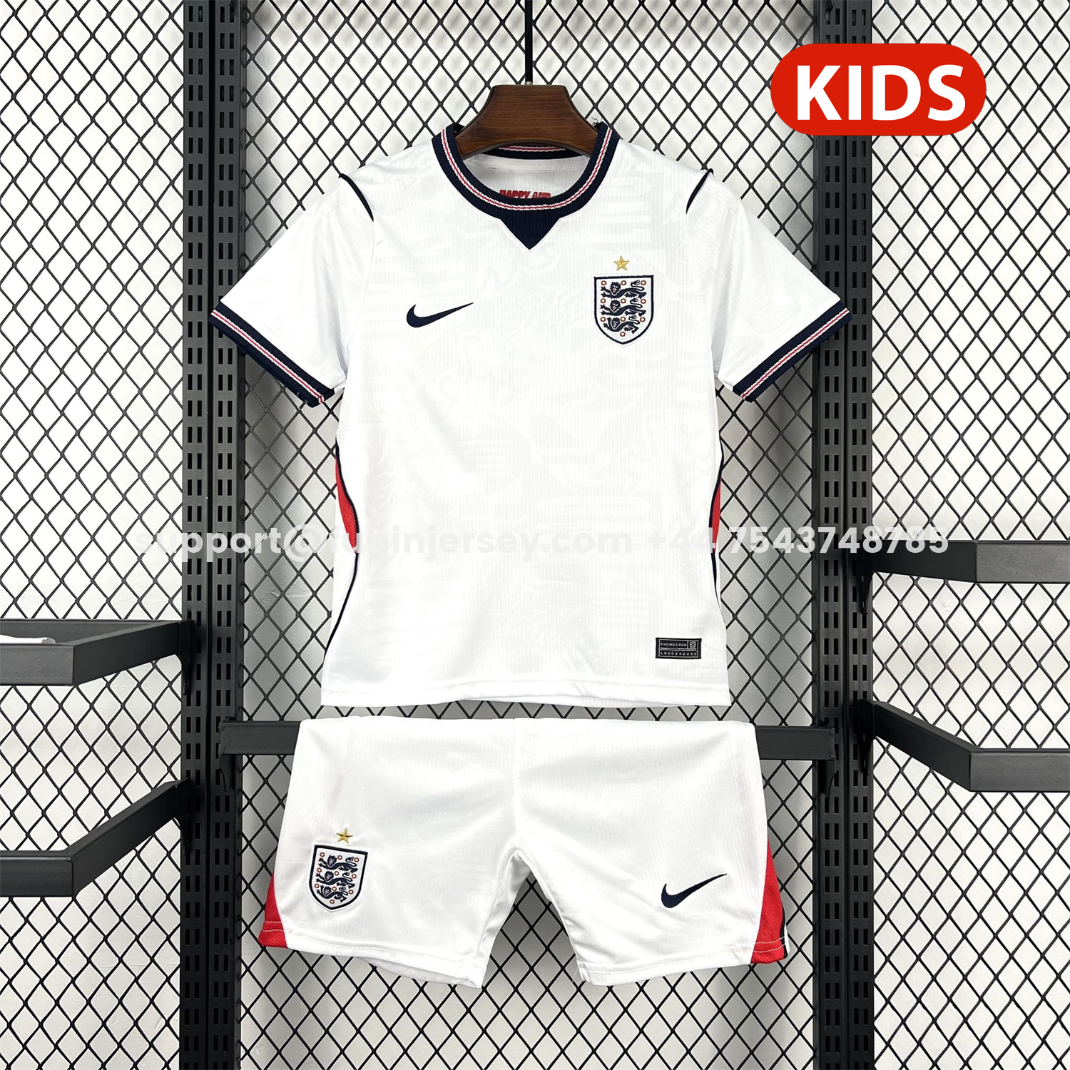 Funinjersey-England 2026 Home White Kids Kit