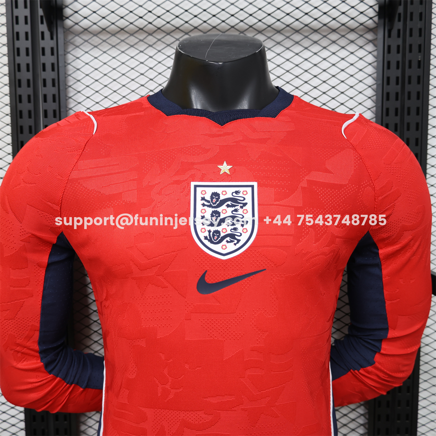 Funinjersey-England 2026 Away Long Sleeves Jersey - Player Version
