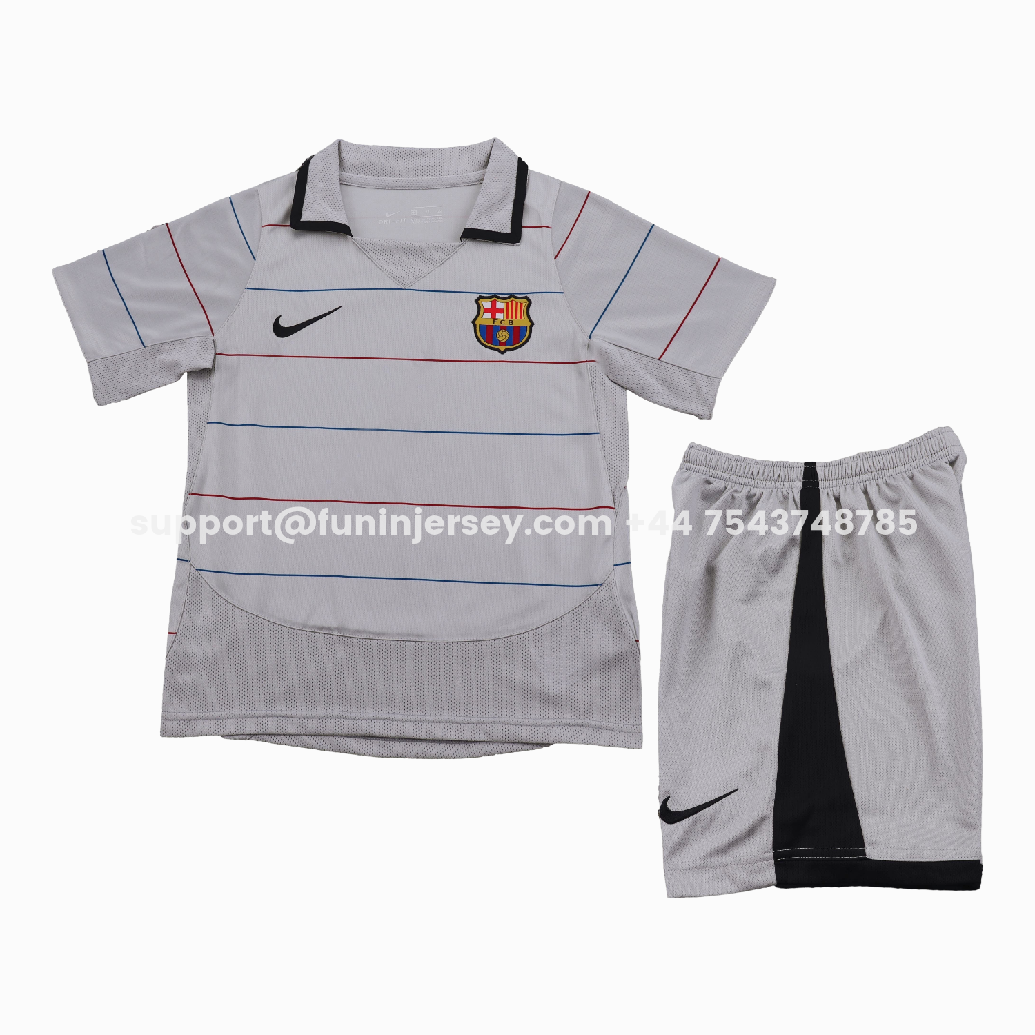 Funinjersey-Retro Barcelona 2003-04 Away Kids Kit