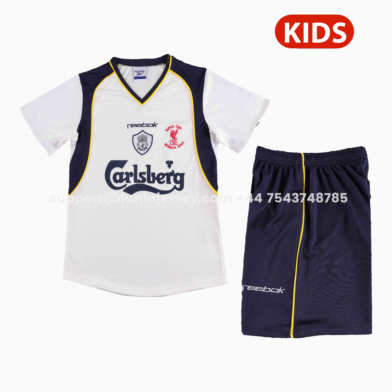Funinjersey-Retro Liver.pool 2001-02 Away Kids Kit