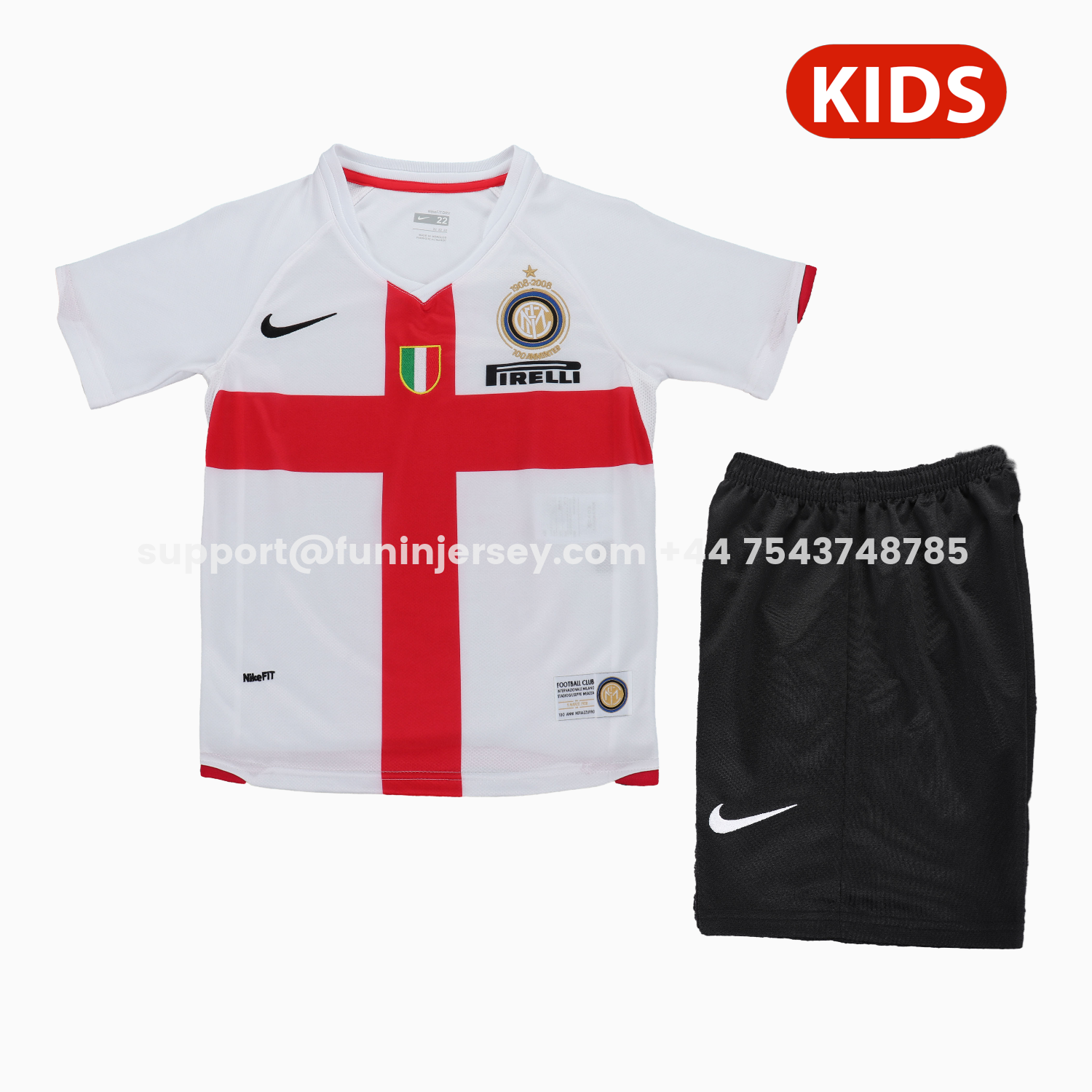 Funinjersey-Retro Inter Milan 2007-08 Away Kids Kit
