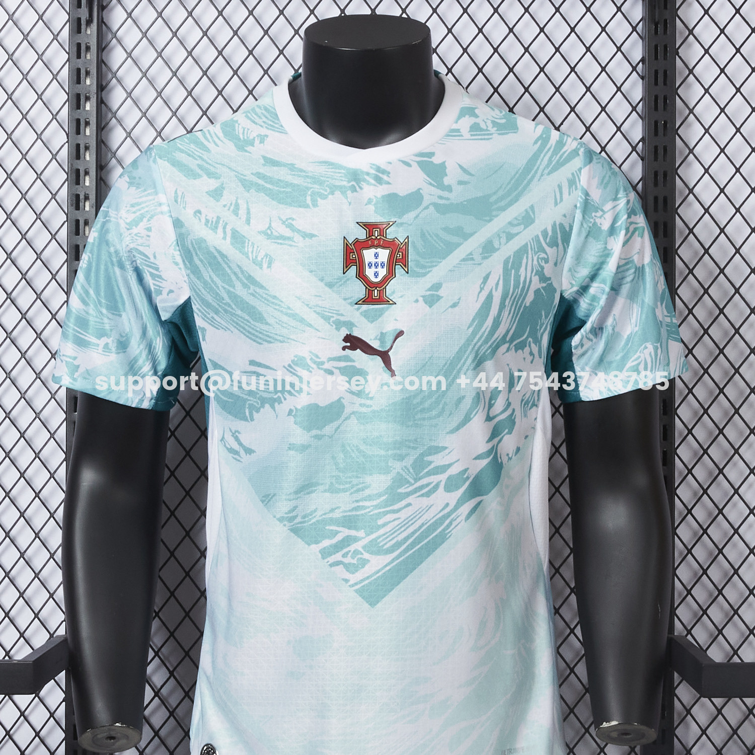 Funinjersey-Portugal 2026 Away White And Cyan Jersey - Player Version