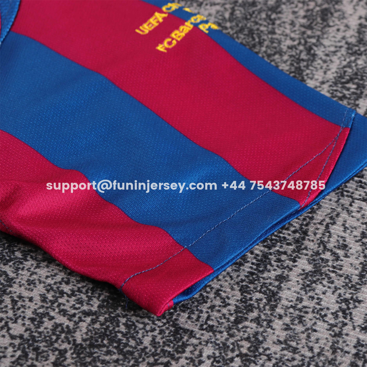 Funinjersey-Retro Barcelona 2005-06 Home Stadium Kids Kit - Champions League Version